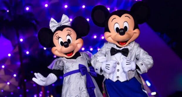Mickey and Minnie dressed for 100th Anniversary while visiting EPCOT