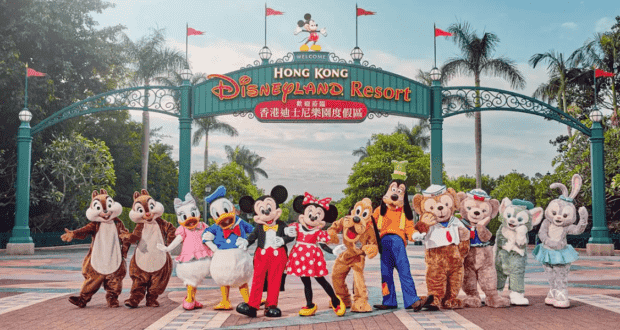 Characters at the Entrance of Disney's Hong Kong Resort