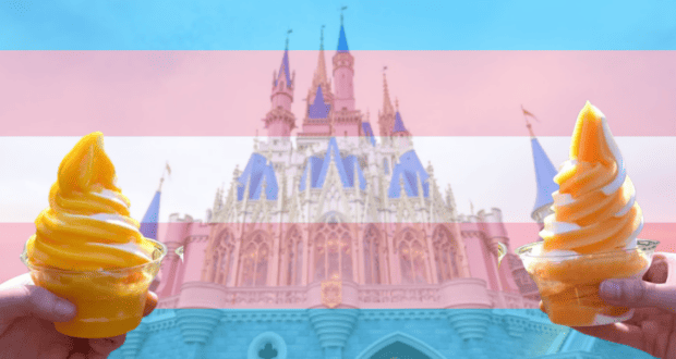 Disney castle with pride flag