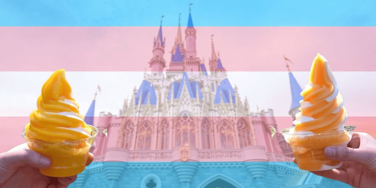 Disney castle with pride flag