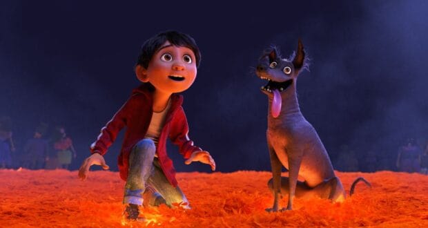 Miguel and Dante in Coco