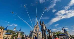 US Air Force performs flyover at Magic Kingdom