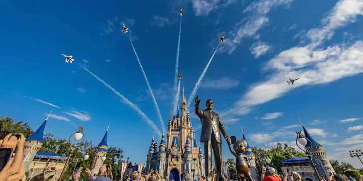 US Air Force performs flyover at Magic Kingdom