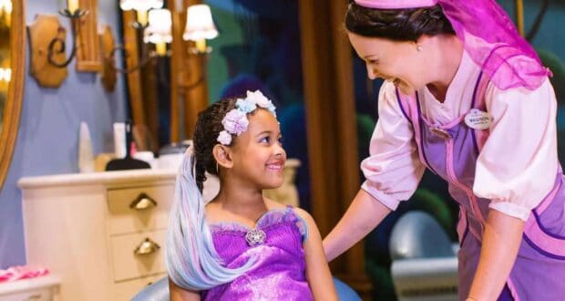 Girl at bibbidi bobbidi boutique