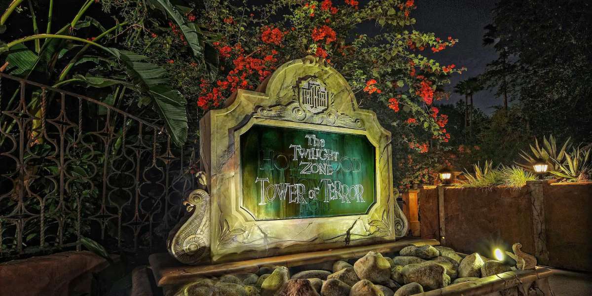 The Tower of Terror Entrance Sign