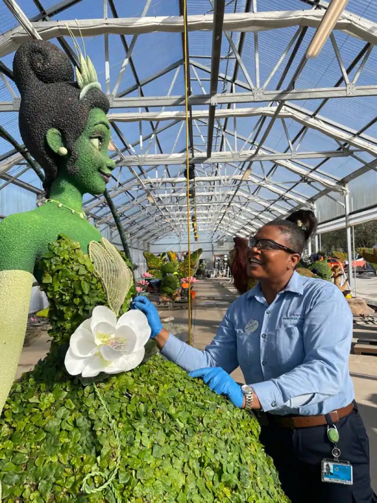 Tiana Topiary Being Worked on
