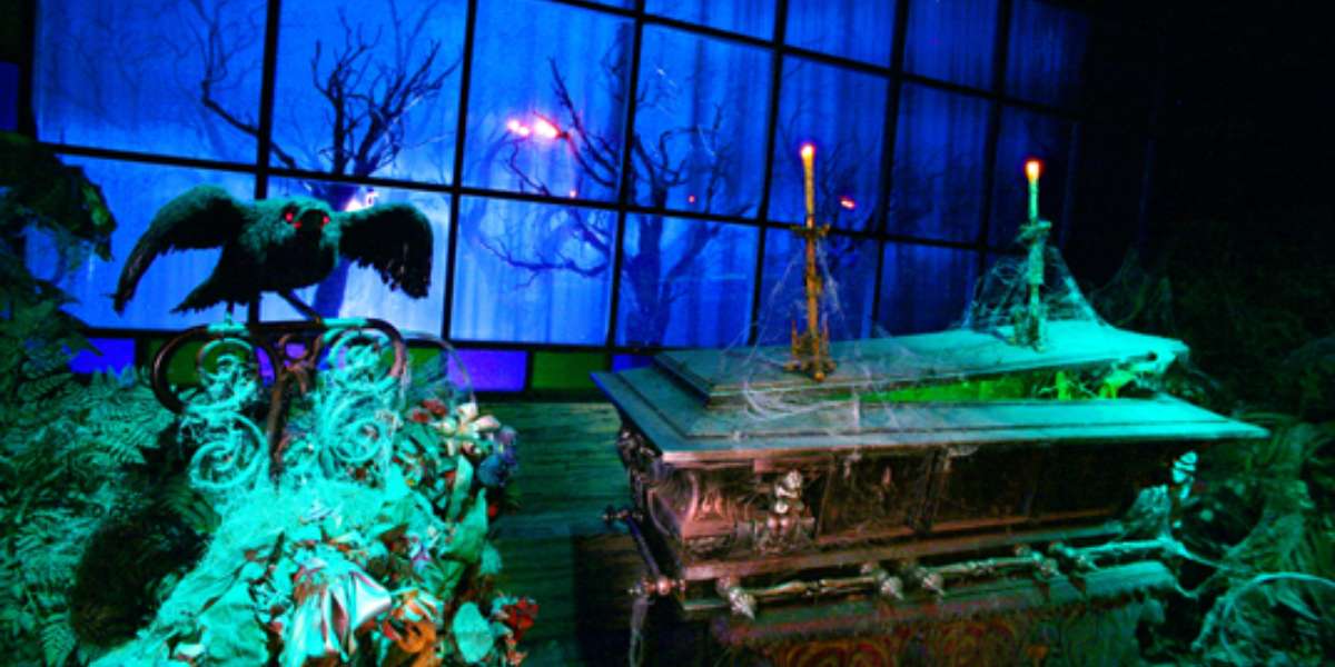 Coffin inside the Haunted Mansion