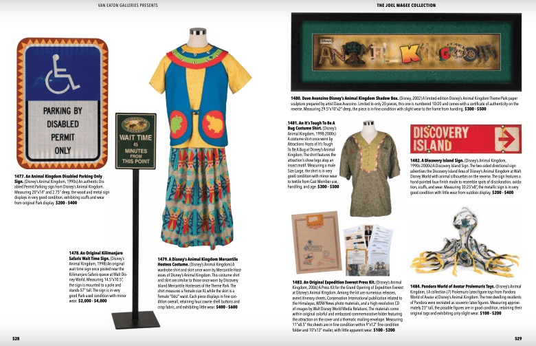 Catalog page of Animal Kingdom items including costumes