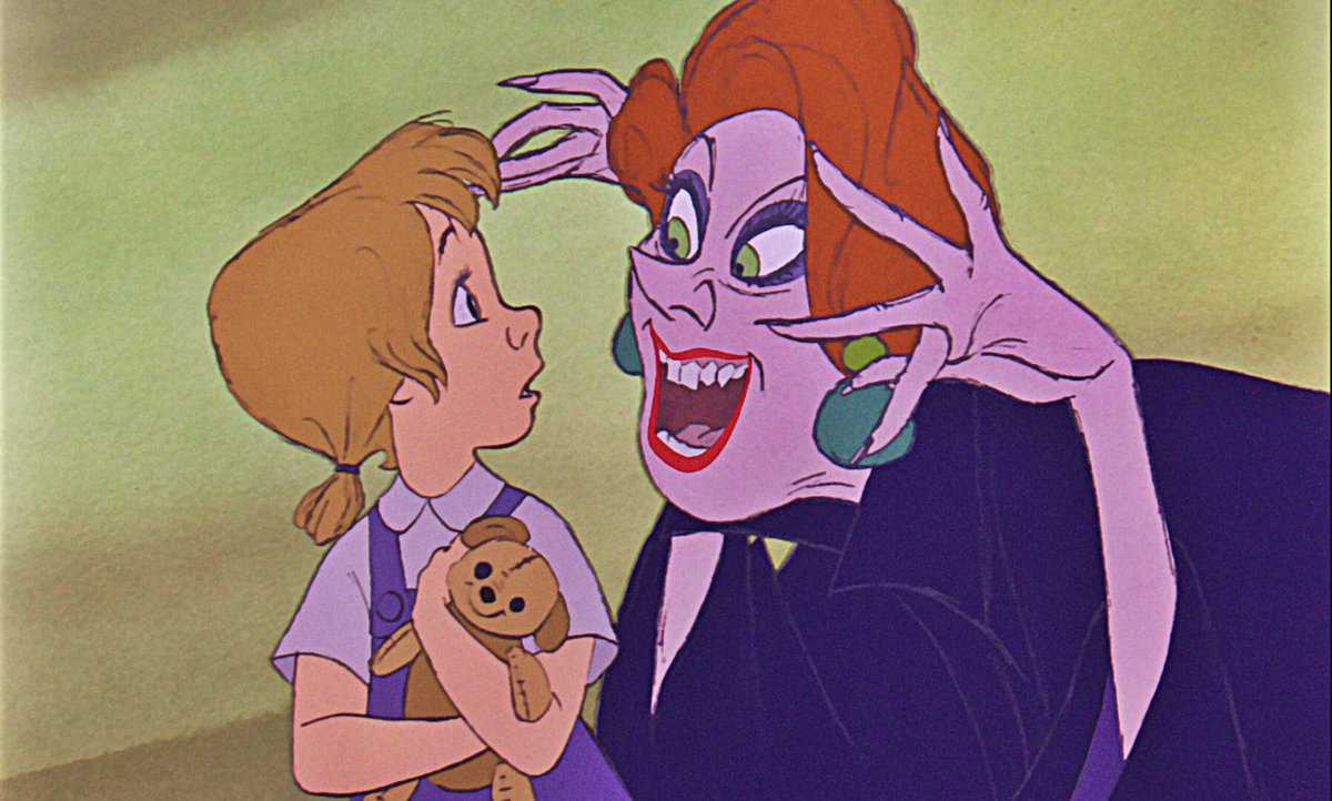 Madame Medusa shouting at a girl
