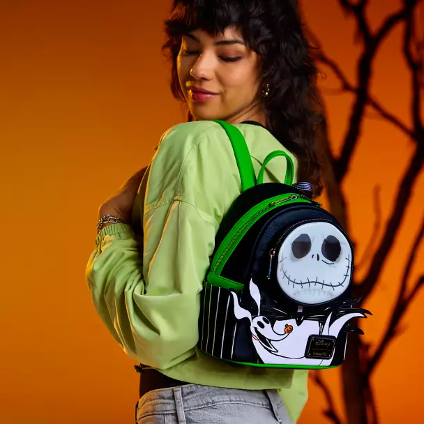 Woman wearing her Nightmare Before Christmas Loungefly