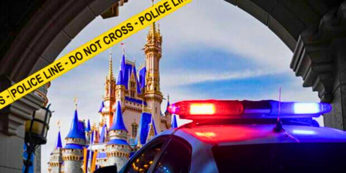 Disney World Castle with Police Car