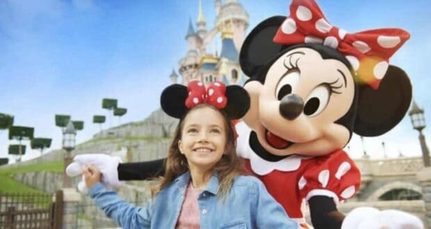 Minnie Mouse with Guest at Disney Park
