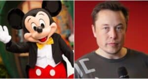 Mickey mouse and Elon musk in one picture