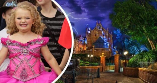 Disney castle and a girl