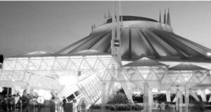 Disney space mountain black and white