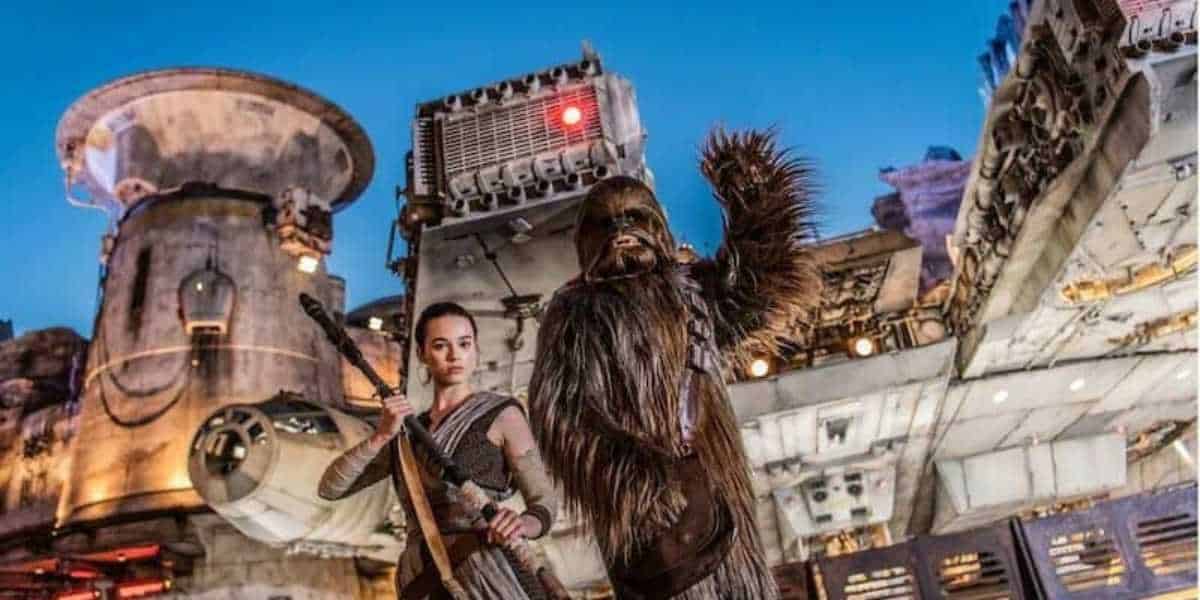 star wars rey and chewbacca at disneyland