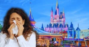 Woman Blowing Nose Magic Kingdom