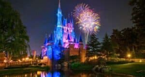Tokyo Disneyland fireworks over Cinderella Castle