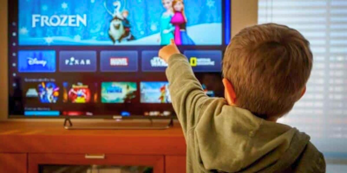 Kid watching Disney+