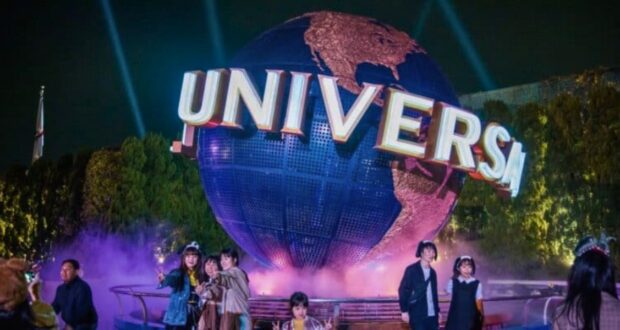 The globe at the Universal Studios Japan entrance