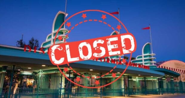Closed sign over disney california adventure