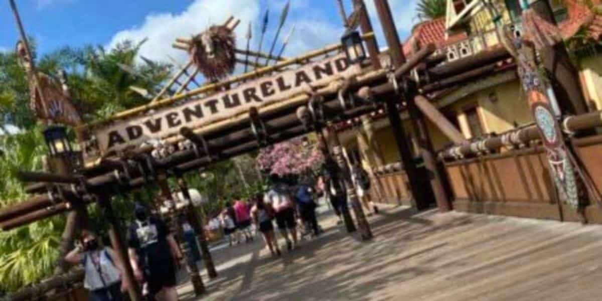 The entrance to Adventureland in Magic Kingdom Park at Walt Disney World Resort.