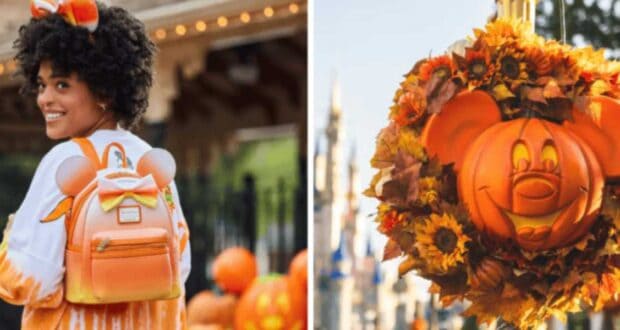 A boy holding a pumpkin wreath.