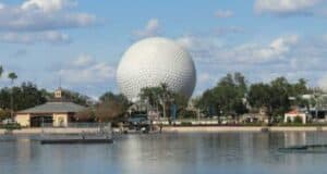 Spaceship Earth over the World Showcase Lagoon at EPCOT