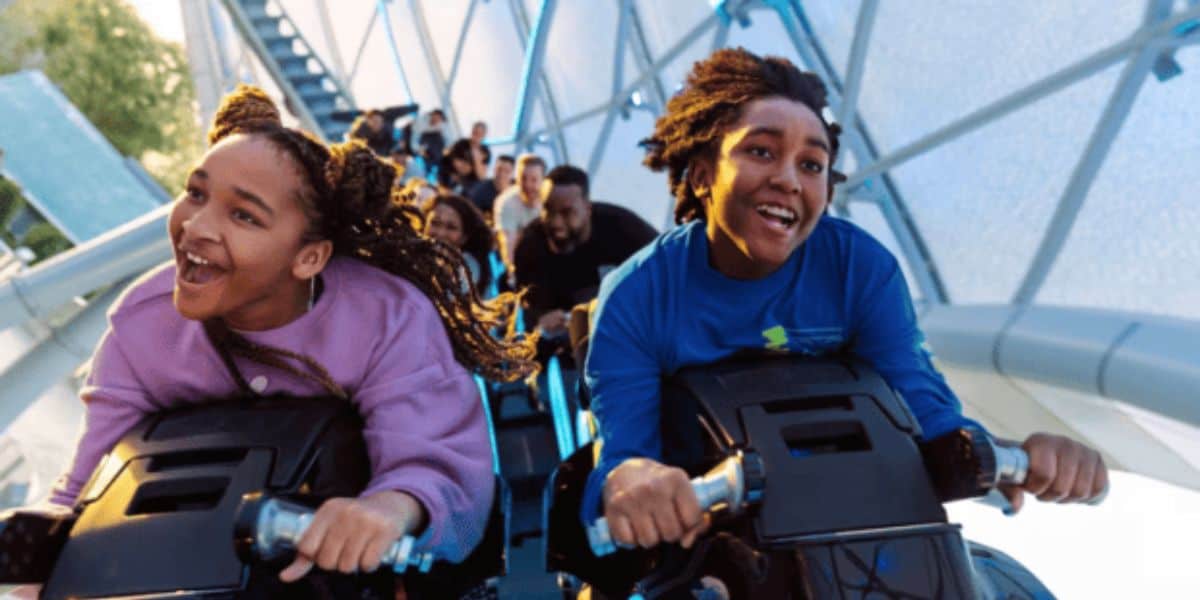 Guests ride TRON