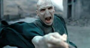 Voldemort in his final battle against Harry in the 'Deathly Hallows'