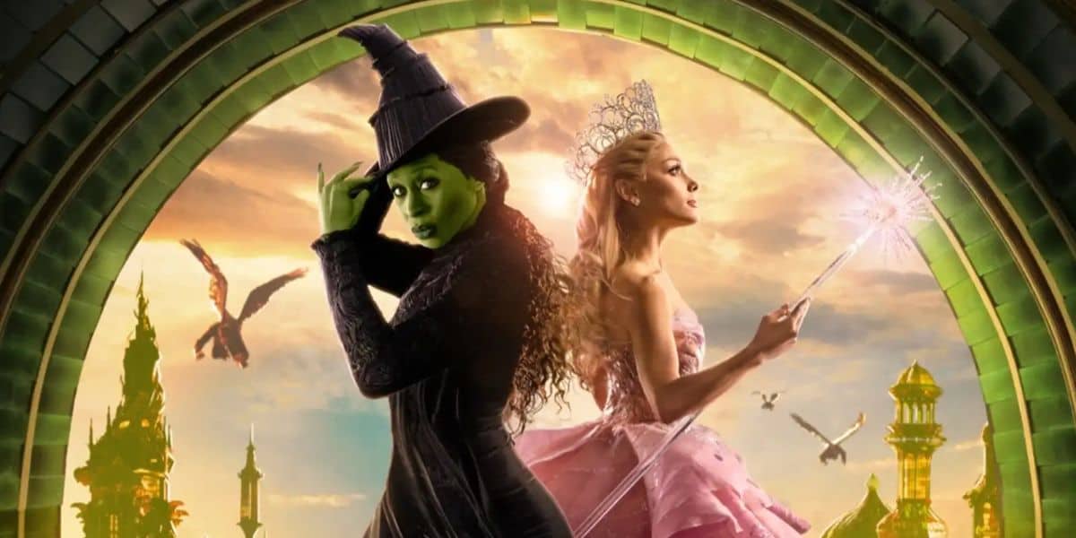 Elphaba (Cynthia Erivo) and Glinda (Ariana Grande) on the 'Wicked' poster
