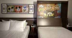 Hotel room with two beds at Walt Disney World Resort's All-Star Sports Resort.
