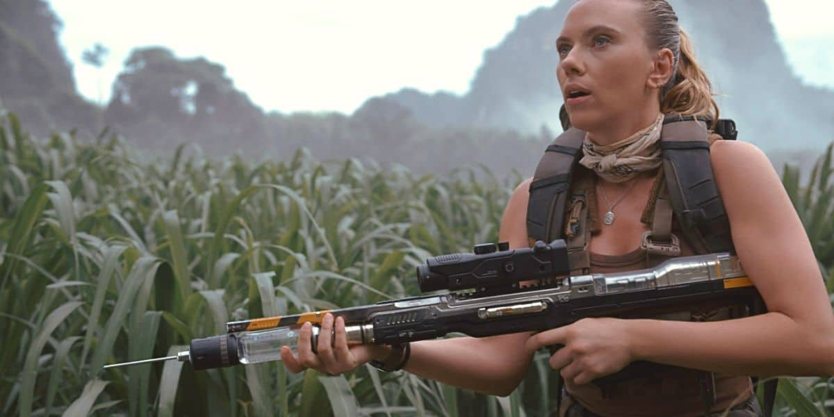 Scarlett Johansson's Zora Bennett in a the long grass in 'Jurassic World Rebirth'