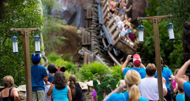People watching the Expedition Everest attraction