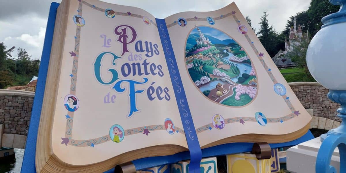 The large story book on Le Pays des Contes de Fées at Disneyland Paris