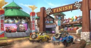 Concept art for one of the 'Cars' (2006) rides coming to Frontierland at the Magic Kingdom