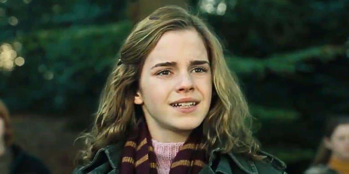 Hermione Granger (Emma Watson) looking confused at Harry in 'Goblet of Fire'