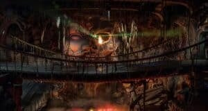 The bridge scene on Indiana Jones Adventure at Disneyland Park