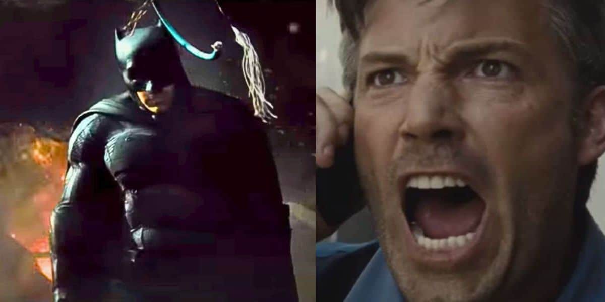 Split image: Left - Ben Affleck as Batman, Right - Ben Affleck as Bruce Wayne