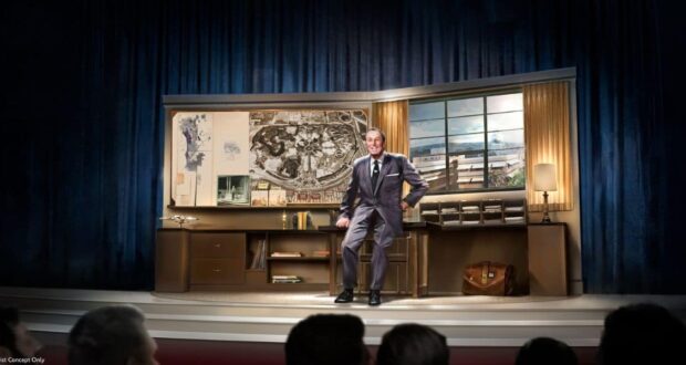 Walt Disney animatronic on stage