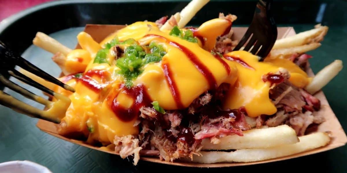 Pulled Pork Cheese Fries Flame Tree BBQ