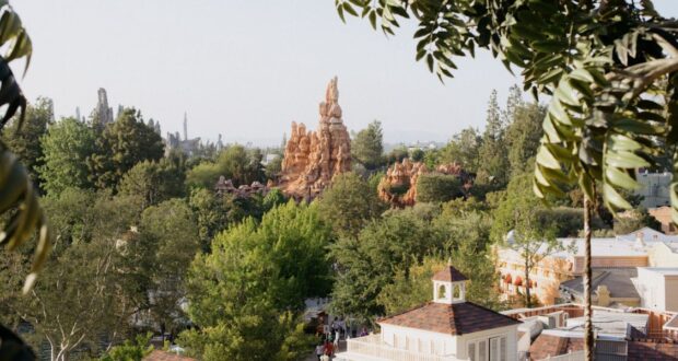 big thunder mountain railroad visible from other parts of disneyland park at disneyland resort