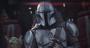 The Mandalorian and Grogu in the cockpit