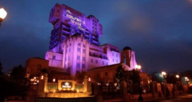 Disneyland Paris Resort's Twilight Zone Tower of Terror at night