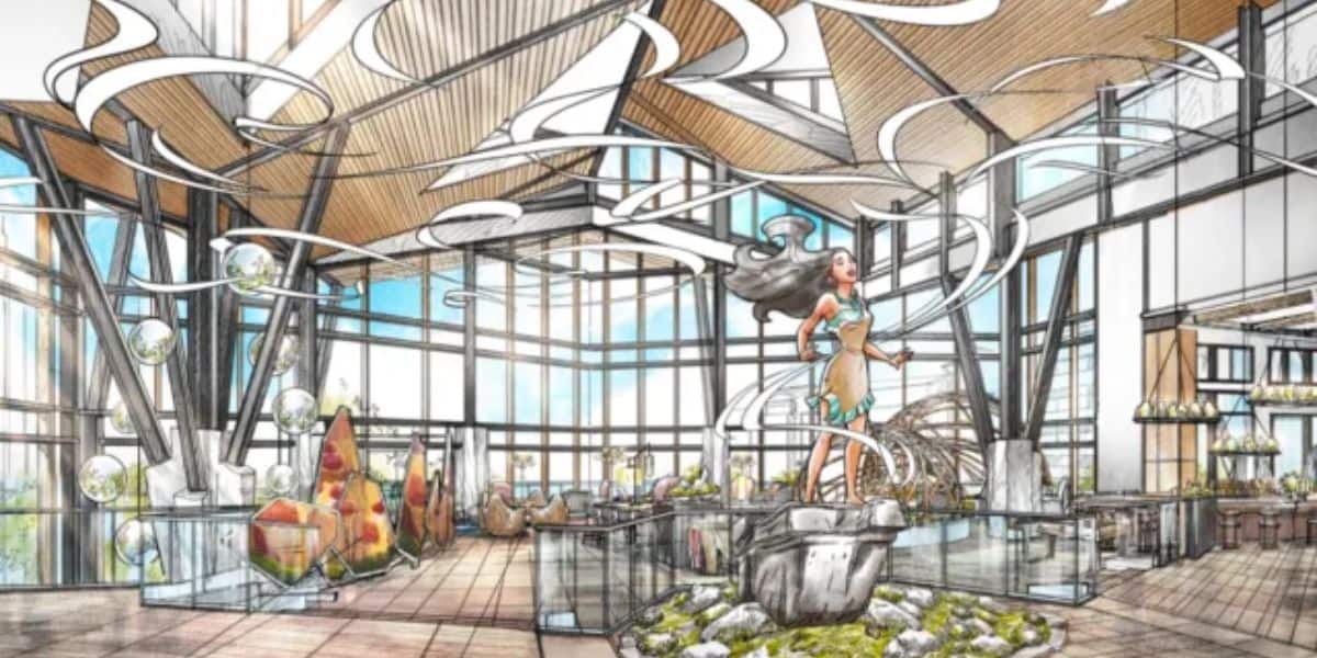 An artist’s rendering of the lobby of Disney's Lakeshore Lodge