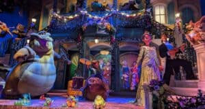 The finale scene of Tiana's Bayou Adventure at Magic Kingdom Park.