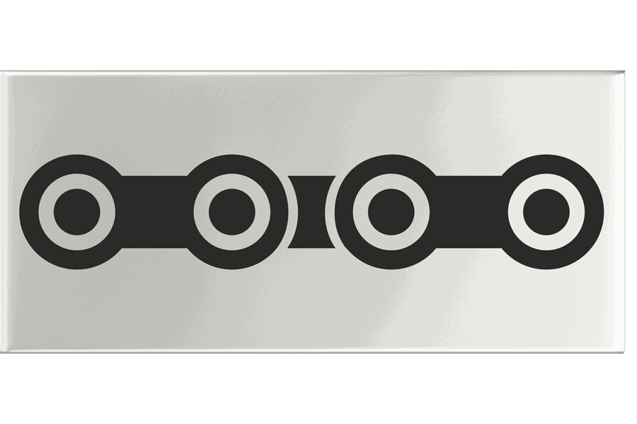 Sidetag cykelkædeledsdetaljer: Grå cykelkædeledsgrafik