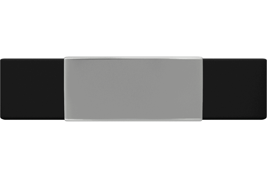 DJUVA Rush ID-armbånd: Stilfuldt sort og sølvfarvet ID-armbånd til børn.