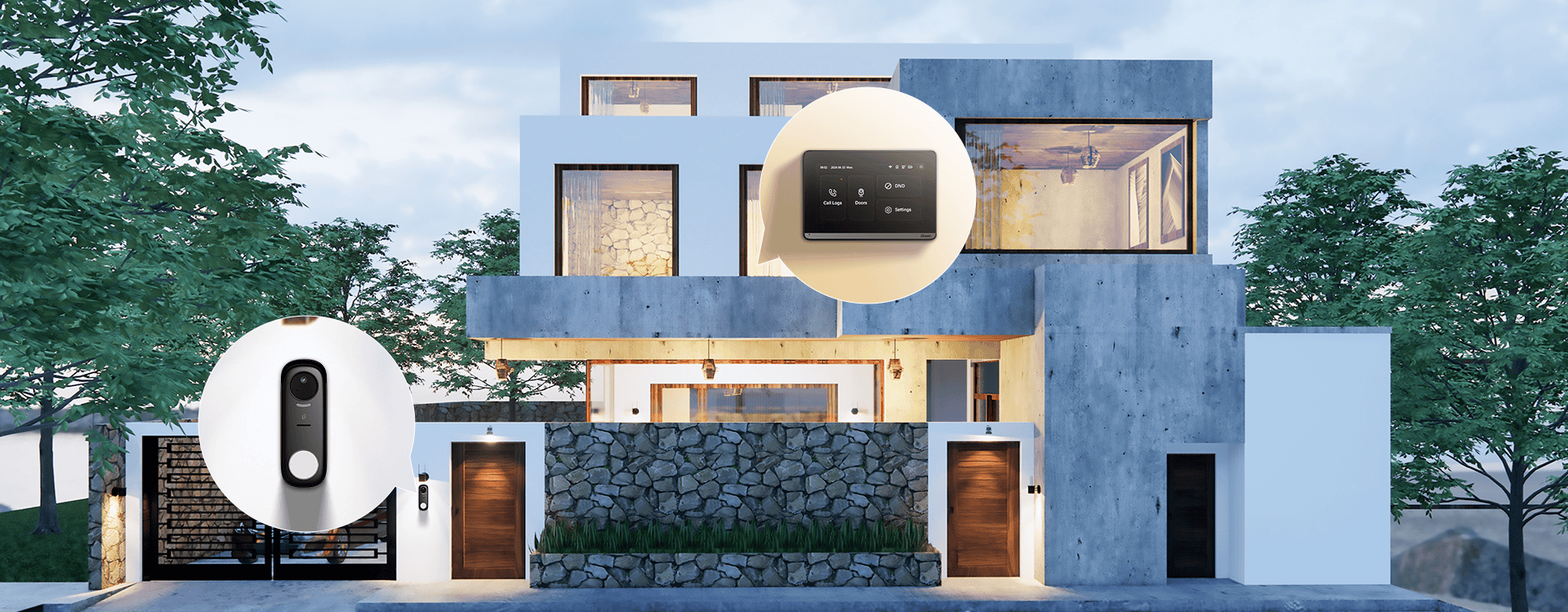 Zestaw bezprzewodowego dzwonka wideo DNAKE DK360 z panelem wejściowym i odbiornikiem