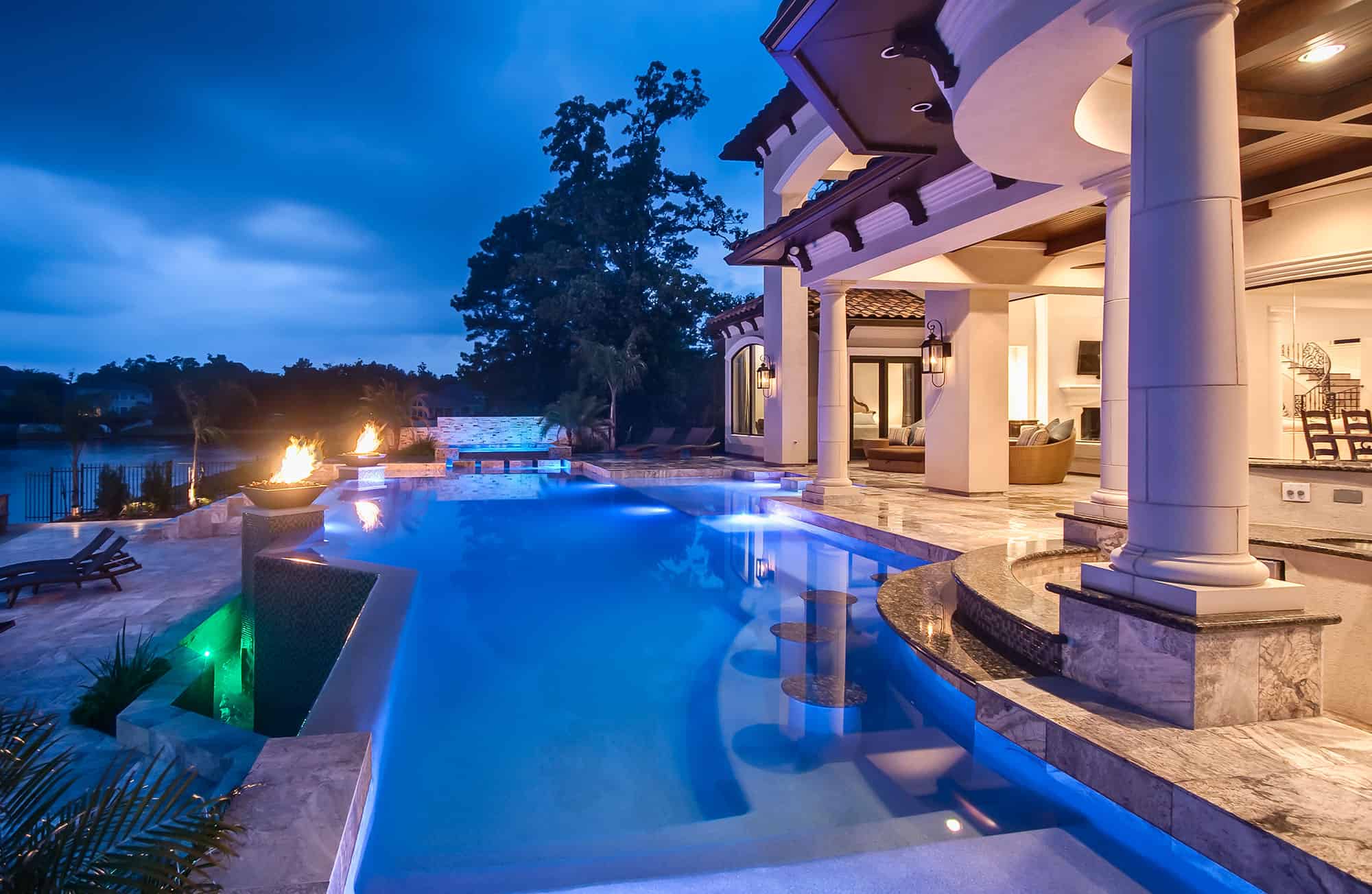 In-pool bars and bar stools - The Woodlands Texas